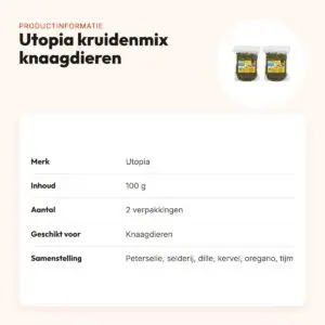 Utopia kruidenmix knaagdieren 100 g – peterselie, dille – multipack 2 stuks – productinformatie