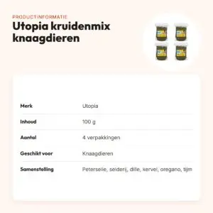 Utopia kruidenmix knaagdieren 100 g – peterselie, dille – multipack 4 stuks – productinformatie