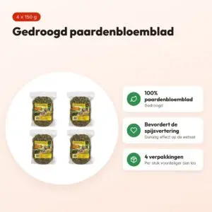 Utopia paardenbloemblad 150 g – gedroogd diervoeder – multipack 4 stuks – voordelen