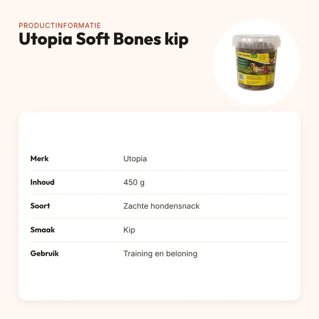 Utopia Soft Bones kip 450 g – zachte hondensnacks – productinformatie