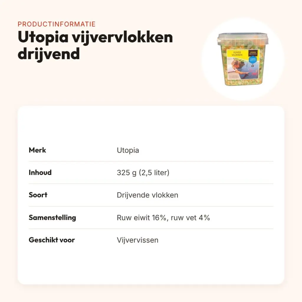Utopia vijvervlokken drijvend 325 g (2,5 l) – voor vijvervissen – productinformatie