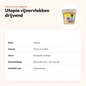 Utopia vijvervlokken drijvend 325 g (2,5 l) – voor vijvervissen – productinformatie