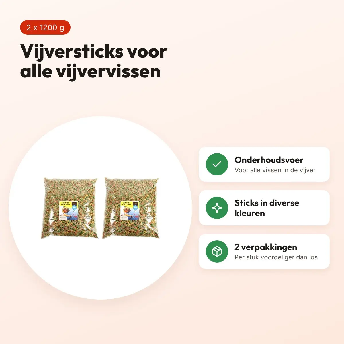 Utopia vijvervoer gemengde vijversticks 1200 g – multipack 2 stuks – voordelen