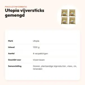 Utopia vijvervoer gemengde vijversticks 1200 g – multipack 4 stuks – productinformatie