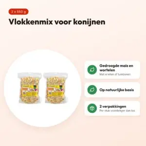Utopia vlokkenmix konijnenvoer 550 g – gedroogd – multipack 2 stuks – voordelen