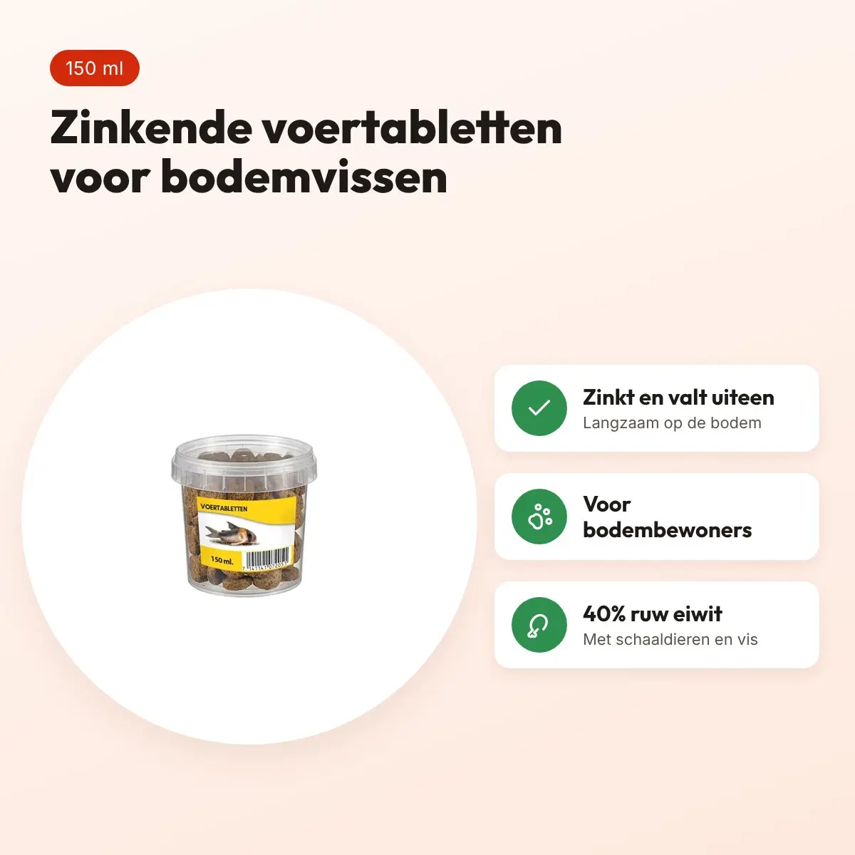 Utopia voertabletten visvoer 150 ml – zinkend, voor bodemvissen – voordelen
