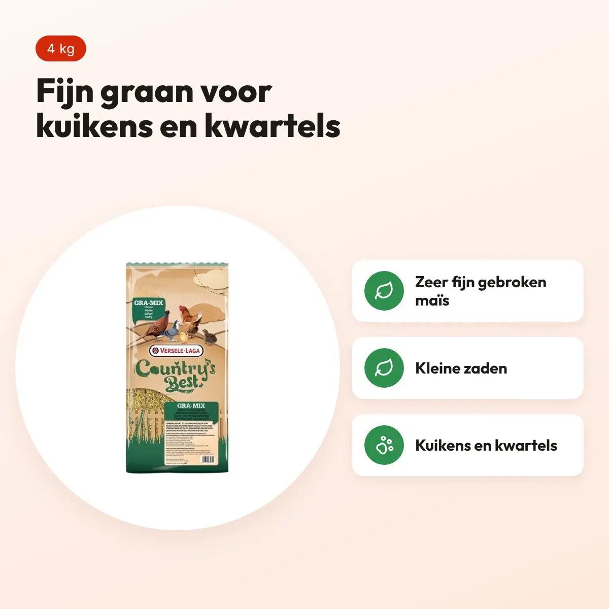 Versele-Laga Gra-Mix kuiken- en kwartelgraan 4 kg – fijn – voordelen