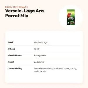 Versele-Laga Prestige Ara Parrot Mix 15 kg – papegaaienvoer zadenmix – productinformatie