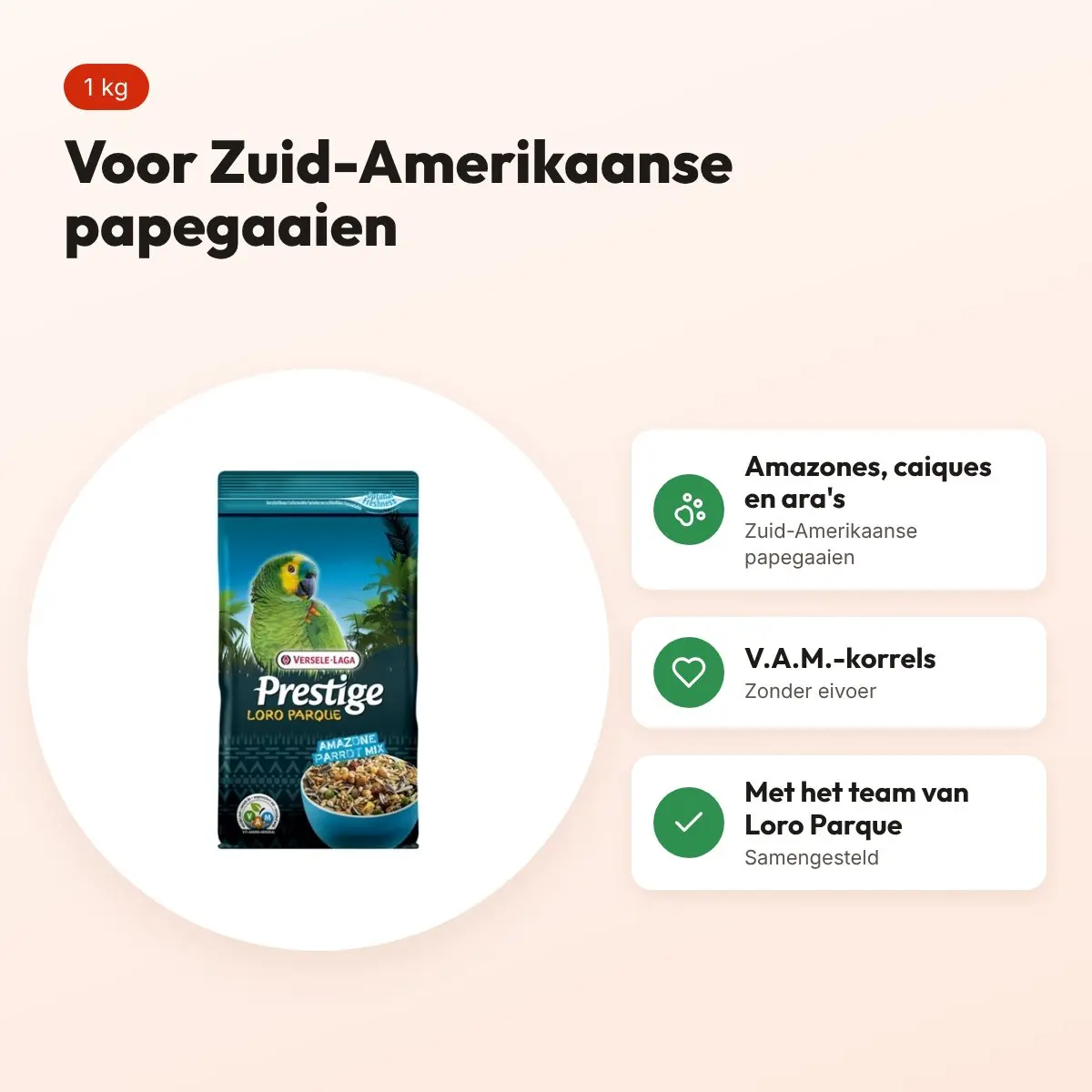 Versele-Laga Prestige Premium Loro Parque Amazone papegaai 1 kg – voordelen