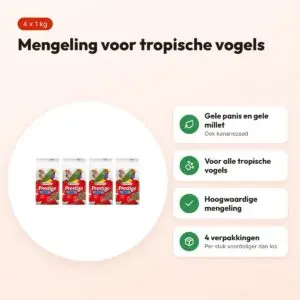 Versele-Laga Prestige vogelvoer tropische vogels 1 kg – multipack 4 stuks – voordelen