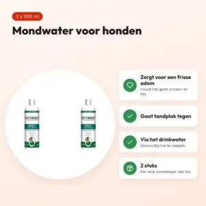 Vet's Best Breath Freshener mondwater hond 500 ml – multipack 2 stuks – voordelen