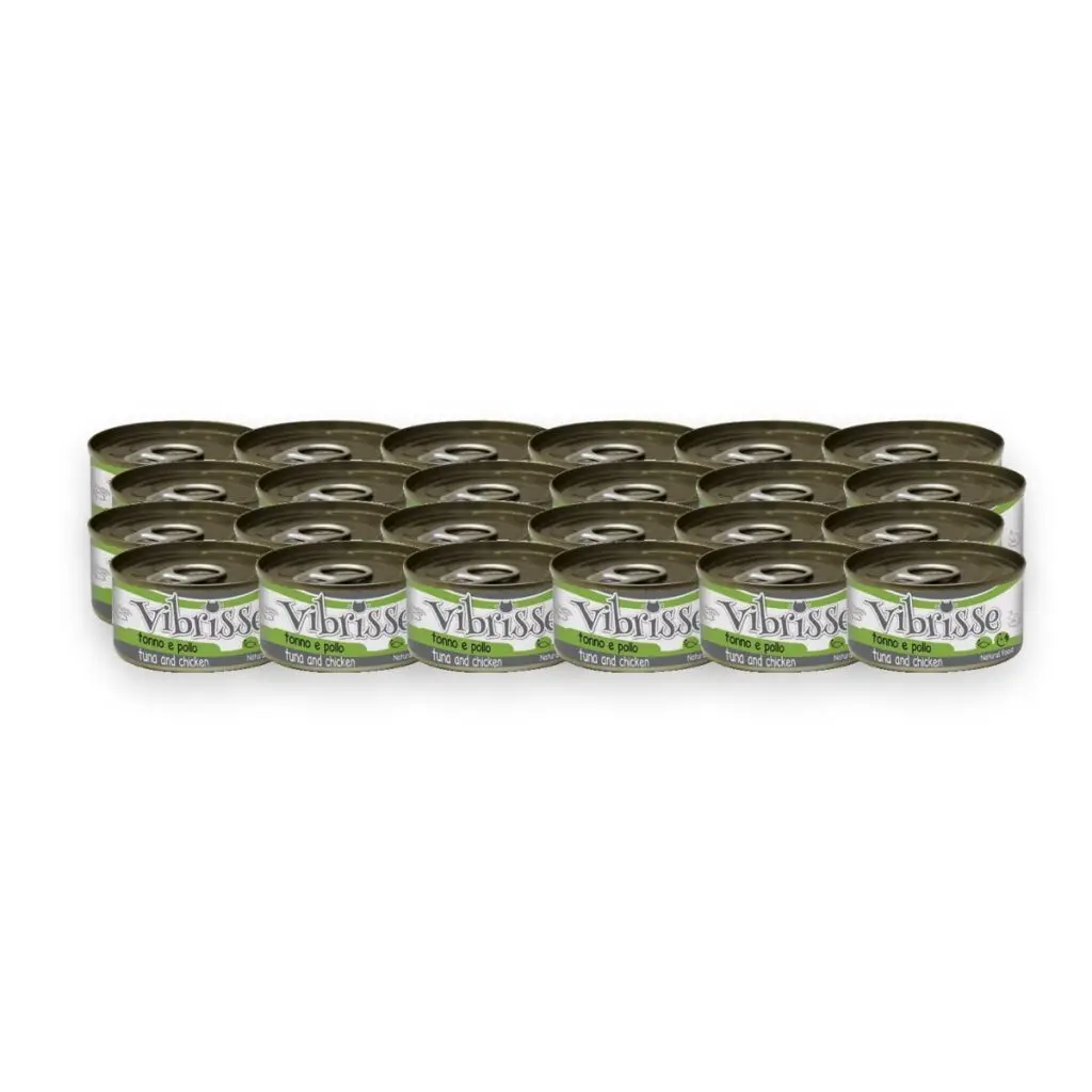 Vibrisse kattenvoer tonijn en kip 24 x 70 g – aanvullend natvoer