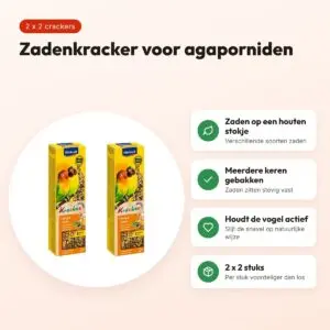 Vitakraft agapornidenkracker honing 2-in-1 – multipack 2 x 2 stuks – voordelen