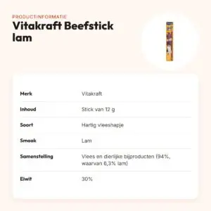Vitakraft Beefstick lam 12 g – hartig vleeshapje voor honden – productinformatie