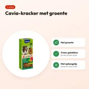 Vitakraft cavia kracker groente 2 in 1 – op houten stokje – voordelen