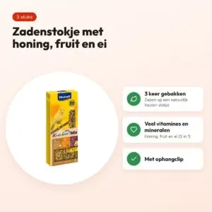 Vitakraft kanarie kracker honing, fruit en ei 3 in 1 – 3 stuks – voordelen