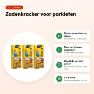 Vitakraft parkietenkracker honing, fruit en ei – multipack 3 x 3 stuks – voordelen