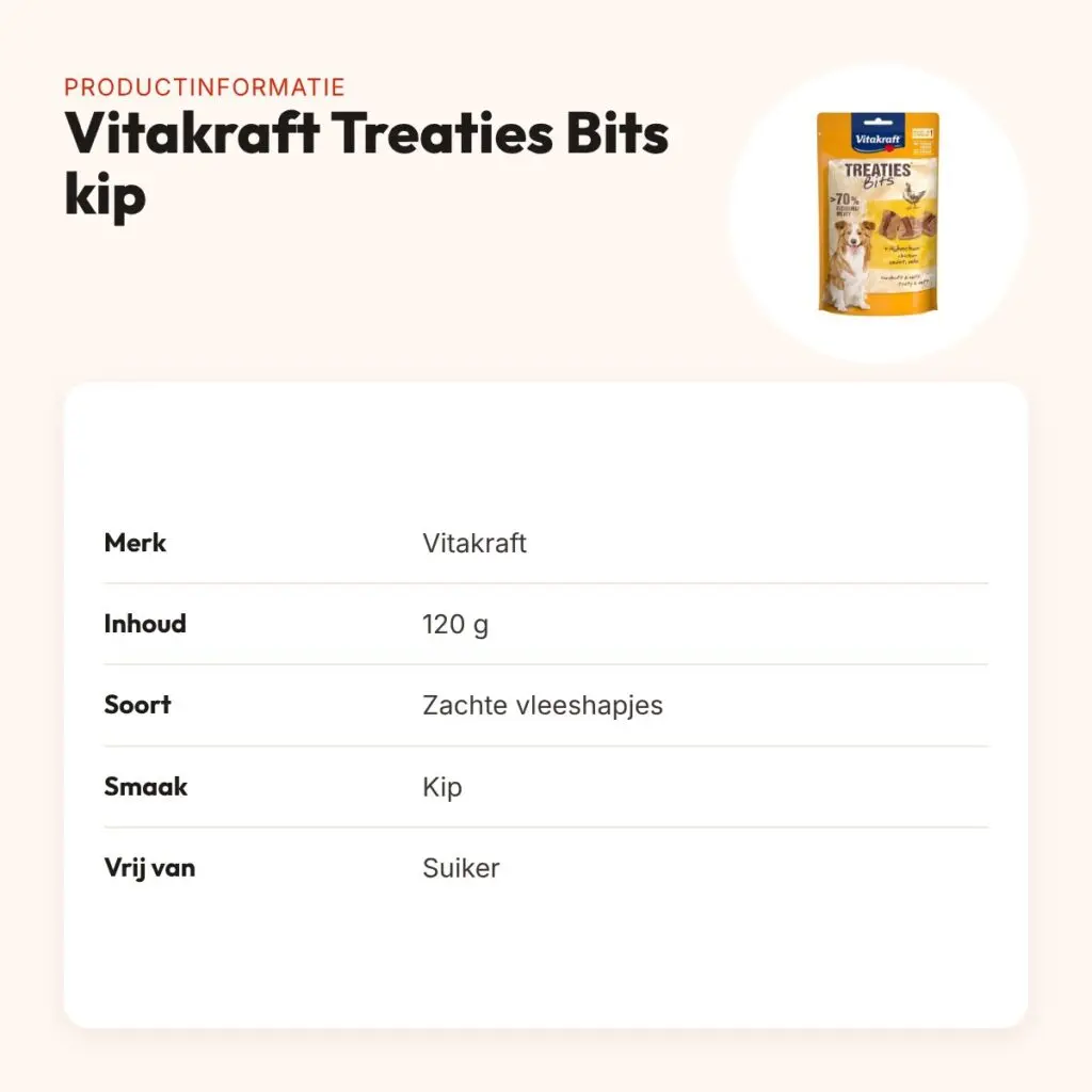 Vitakraft Treaties Bits kip 120 g – zachte vleeshapjes – productinformatie