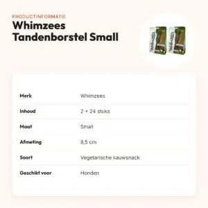 Whimzees Tandenborstel Small 8,5 cm kauwsnack – multipack 2 x 24 stuks – productinformatie