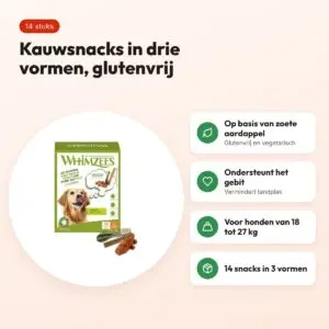 Whimzees Variety Box L hondenkauwsnack 14 stuks – voor honden 18-27 kg – voordelen
