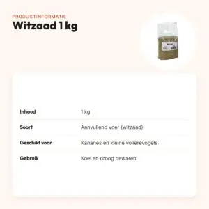 Witzaad 1 kg – aanvullend voer voor kanaries en kleine volièrevogels – productinformatie