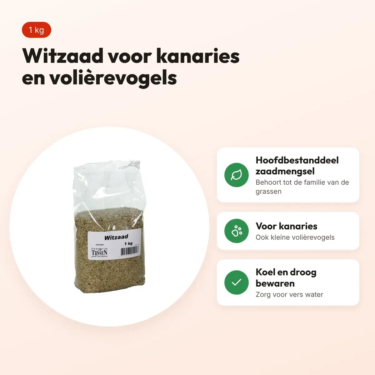 Witzaad 1 kg – aanvullend voer voor kanaries en kleine volièrevogels – voordelen