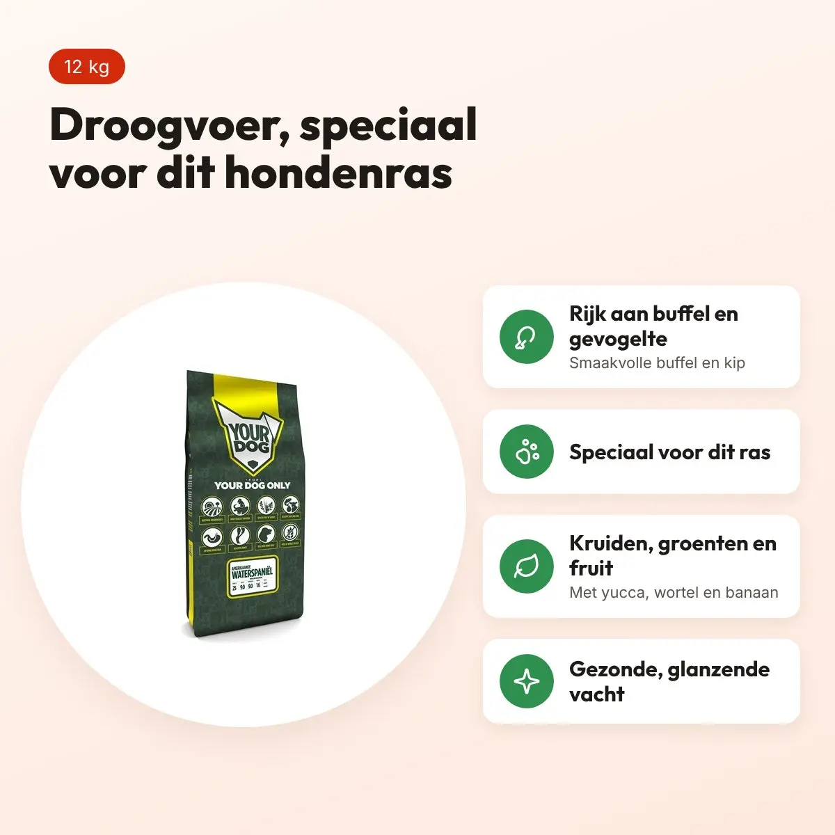 Yourdog hondenvoer Amerikaanse Waterspaniël 12 kg – buffel en kip – voordelen