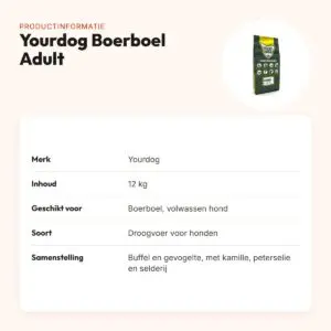 Yourdog hondenvoer Boerboel Adult 12 kg – buffel en gevogelte – productinformatie
