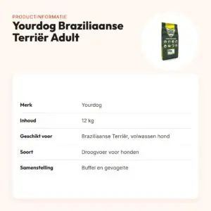 Yourdog hondenvoer Braziliaanse Terriër Adult 12 kg – buffel en gevogelte – productinformatie
