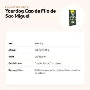 Yourdog hondenvoer Cao de Fila de Sao Miguel 12 kg – buffel en gevogelte – productinformatie