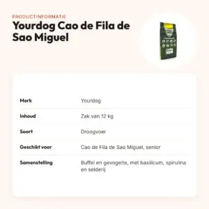 Yourdog hondenvoer Cao de Fila de Sao Miguel Senior 12 kg – productinformatie