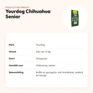 Yourdog hondenvoer Chihuahua Senior 12 kg – buffel en gevogelte – productinformatie