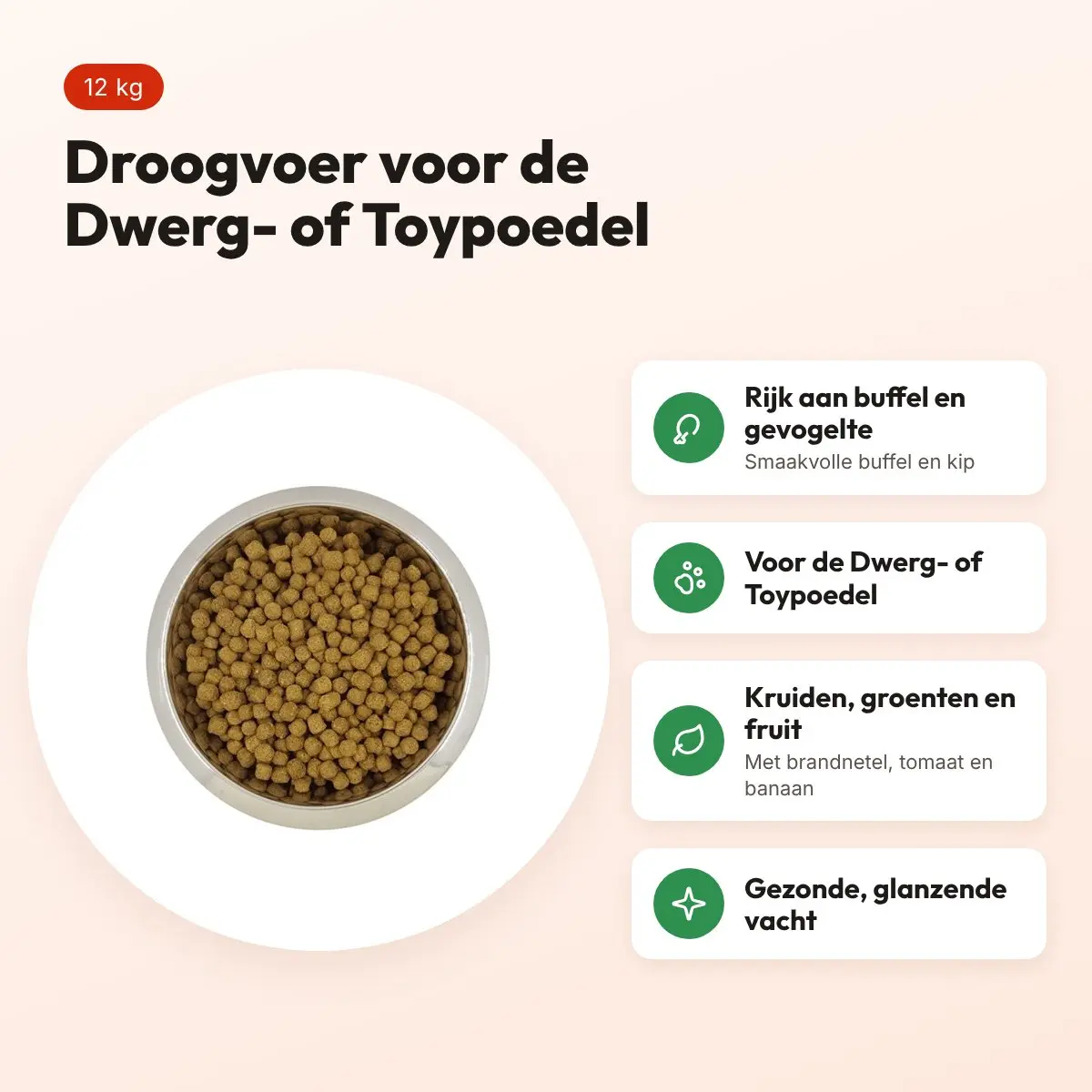 Yourdog hondenvoer Dwerg- of Toypoedel 12 kg – buffel en gevogelte – voordelen
