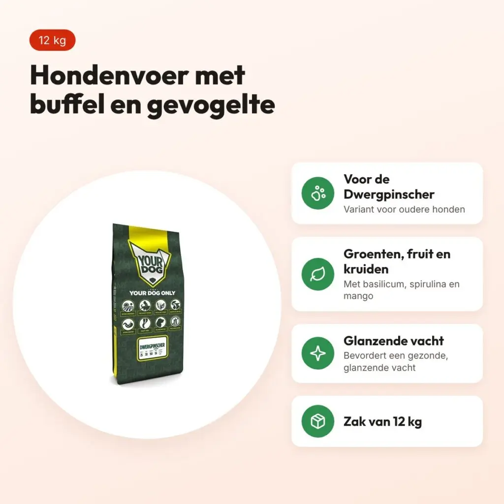 Yourdog hondenvoer Dwergpinscher Senior 12 kg – buffel en gevogelte – voordelen