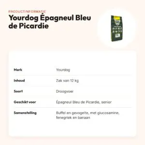 Yourdog hondenvoer Épagneul Bleu de Picardie Senior 12 kg – productinformatie