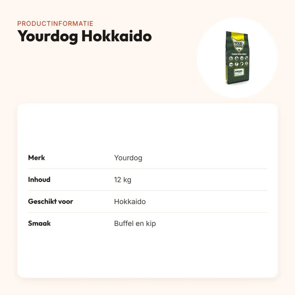 Yourdog hondenvoer Hokkaido 12 kg – buffel en kip – productinformatie