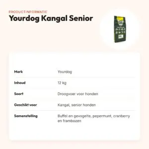 Yourdog hondenvoer Kangal Senior 12 kg – buffel en gevogelte – productinformatie