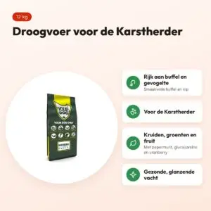 Yourdog hondenvoer Karstherder 12 kg – buffel en gevogelte – voordelen