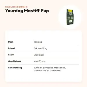 Yourdog hondenvoer Mastiff Pup 12 kg – buffel en gevogelte – productinformatie