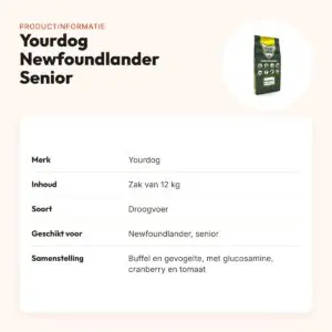 Yourdog hondenvoer Newfoundlander Senior 12 kg – buffel en gevogelte – productinformatie