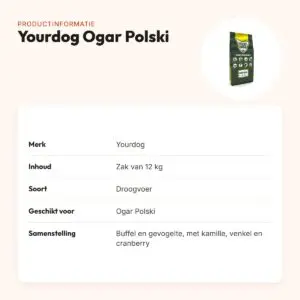 Yourdog hondenvoer Ogar Polski 12 kg – buffel en gevogelte – productinformatie