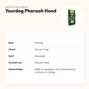 Yourdog hondenvoer Pharaoh Hond 12 kg – buffel en gevogelte – productinformatie