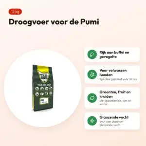 Yourdog hondenvoer Pumi Adult 12 kg – buffel en gevogelte – voordelen