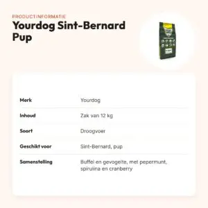 Yourdog hondenvoer Sint-Bernard Pup 12 kg – buffel en gevogelte – productinformatie