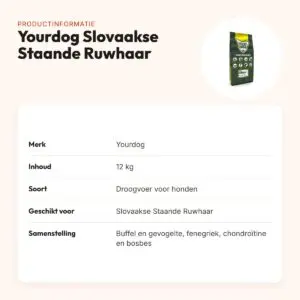 Yourdog hondenvoer Slovaakse Staande Ruwhaar 12 kg – buffel en gevogelte – productinformatie