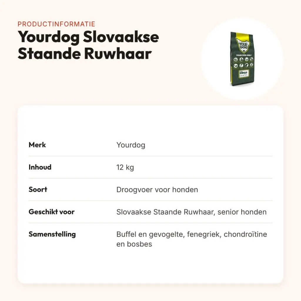 Yourdog hondenvoer Slovaakse Staande Ruwhaar Senior 12 kg – productinformatie