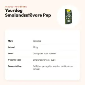 Yourdog hondenvoer Smalandsstövare Pup 12 kg – buffel en gevogelte – productinformatie