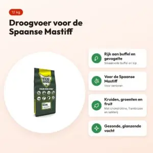 Yourdog hondenvoer Spaanse Mastiff Senior 12 kg – buffel en gevogelte – voordelen