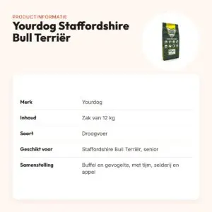 Yourdog hondenvoer Staffordshire Bull Terriër Senior 12 kg – productinformatie