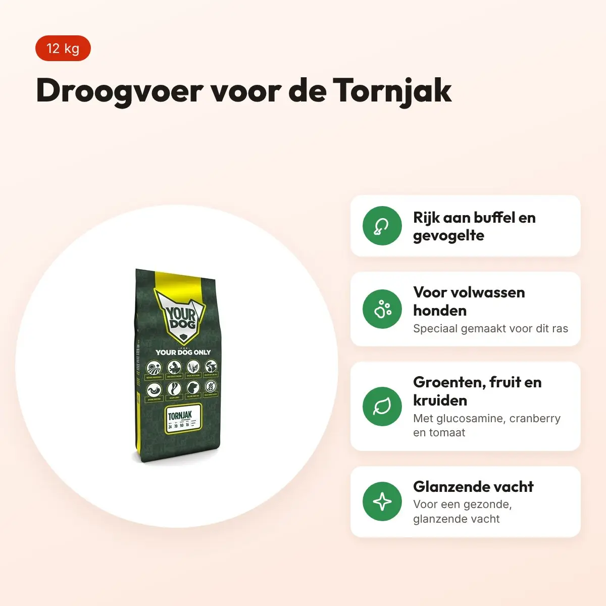 Yourdog hondenvoer Tornjak Adult 12 kg – buffel en gevogelte – voordelen